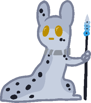 Pixel drawing of a gray slugcat.