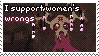 Screenshot of the slugcat Artificer, wearing a Chieftain Scavenger mask, with the text "I Support Women's Wrongs"