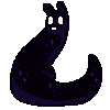 Pixel art of the slugcat Rivulet.