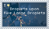 Stamp that says I Heart Droplets upon Five Large Droplets
