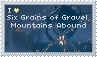 Stamp that says I Heart Six Grains of Gravel, Mountains Abound