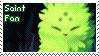 Screenshot of the slugcat Saint, with the text "Saint Fan"